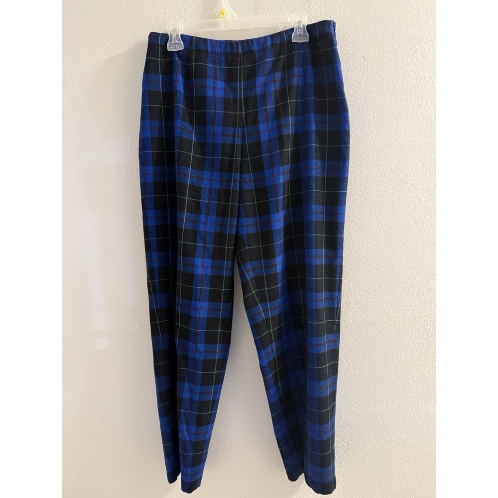Josephine Chaus sport blue checkered pants sz 14